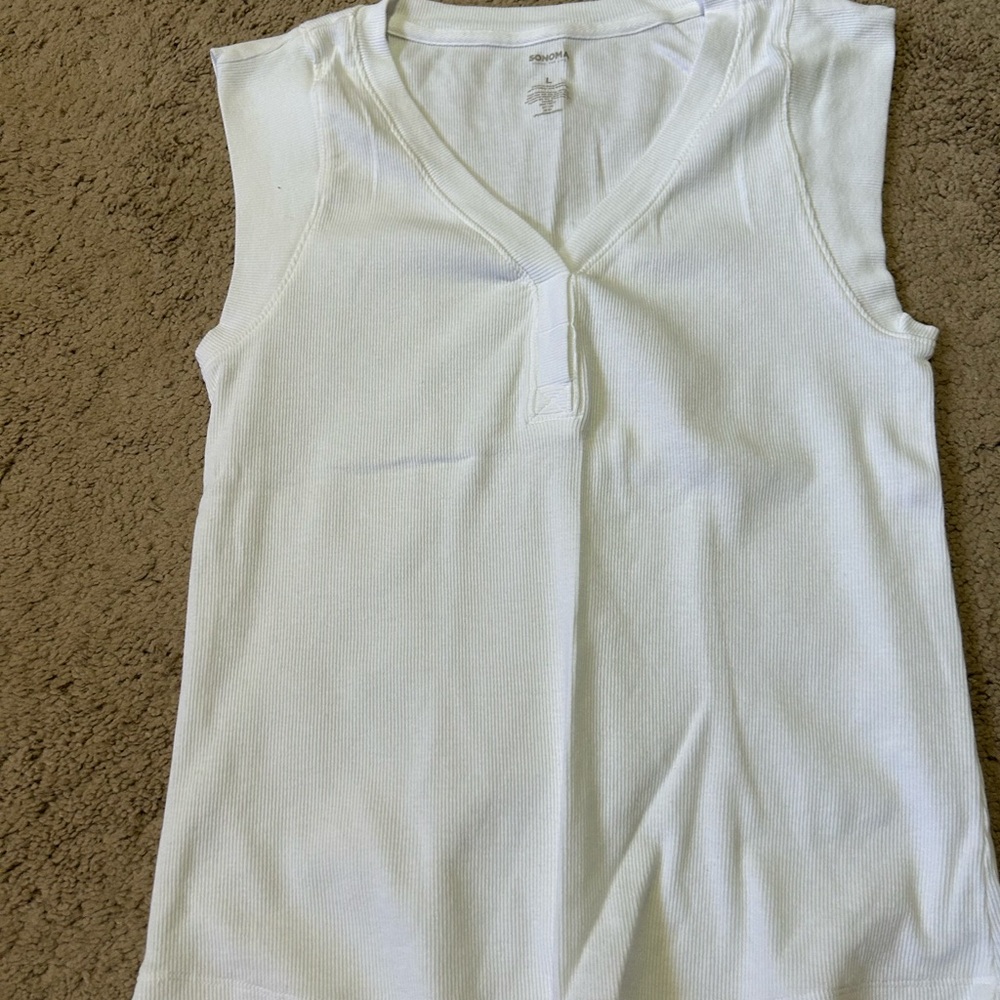 White V-Neck Top - never worn
